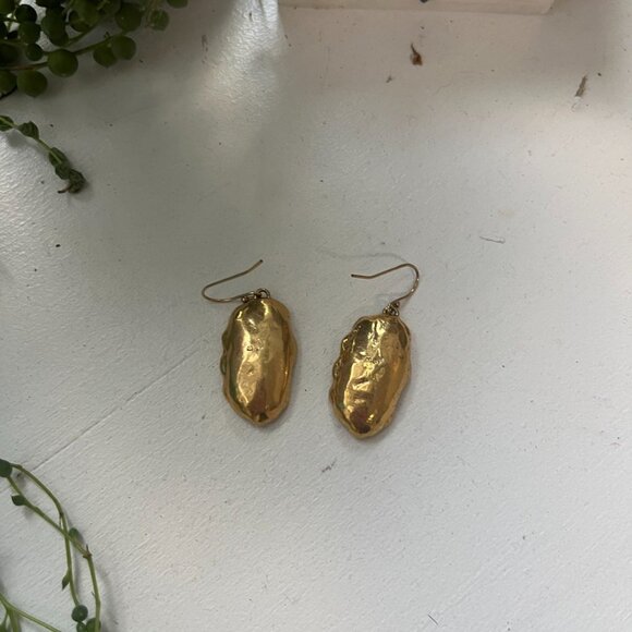 Alexis Bittar Molten Gold & Crystal Dangle Earrings - Picture 2 of 4